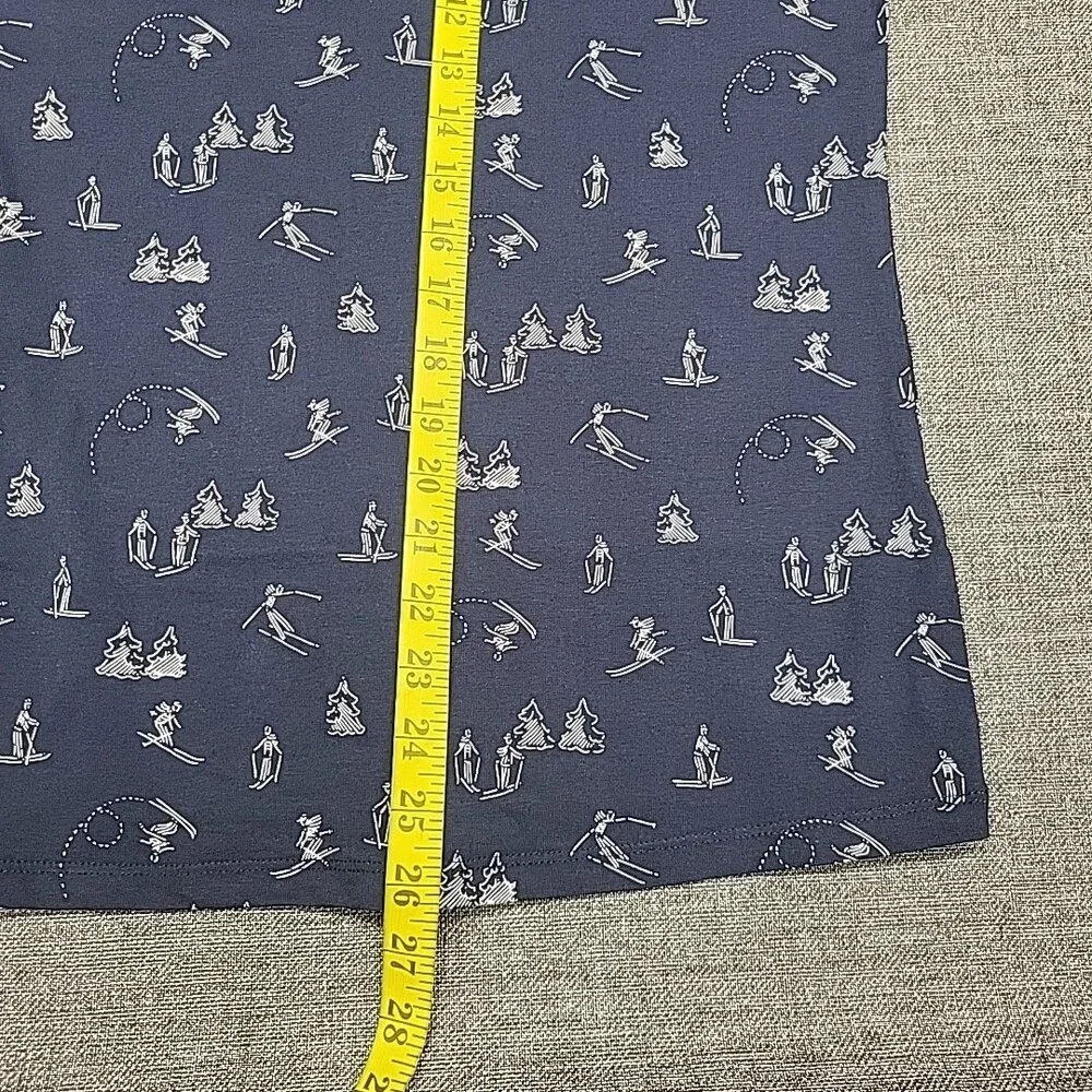 Christopher and Banks Womens Turtleneck Top Petite Large Size Printed Navy Shirt - Picture 3 of 10